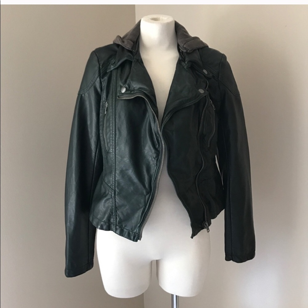 Size 2 free people vegan leather jacket